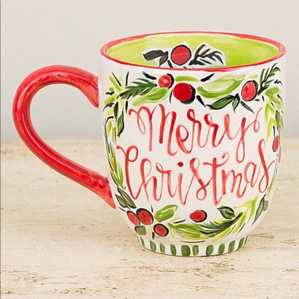 Red & Green 'Merry Christmas' Mug